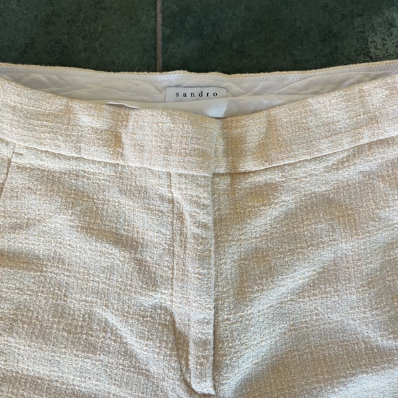 Sandro Cream Straight Leg Pants - Picture 2 of 4